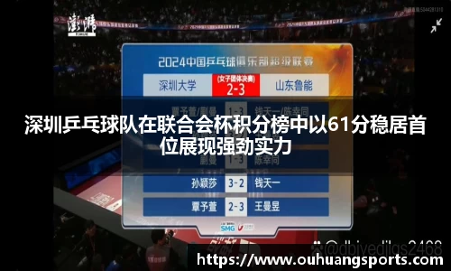 深圳乒乓球队在联合会杯积分榜中以61分稳居首位展现强劲实力